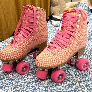 Impala Pink Plaid Women's Roller Skates